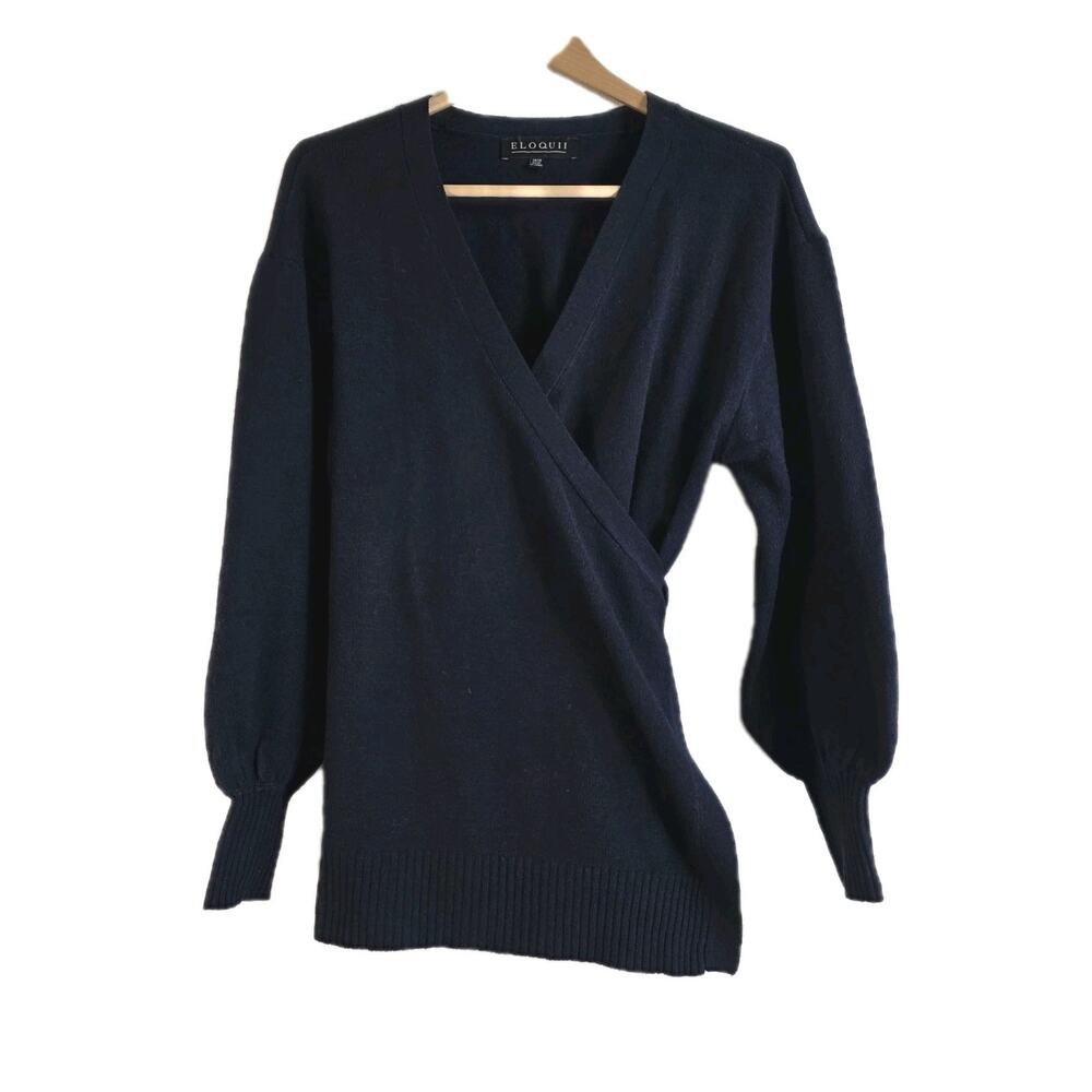 Eloquii Navy Wrap Sweater Size 14